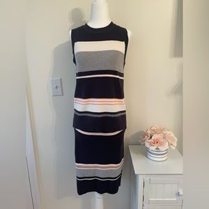 Ann Taylor Striped Sweater Pencil Skirt and Tank Set. Size Small